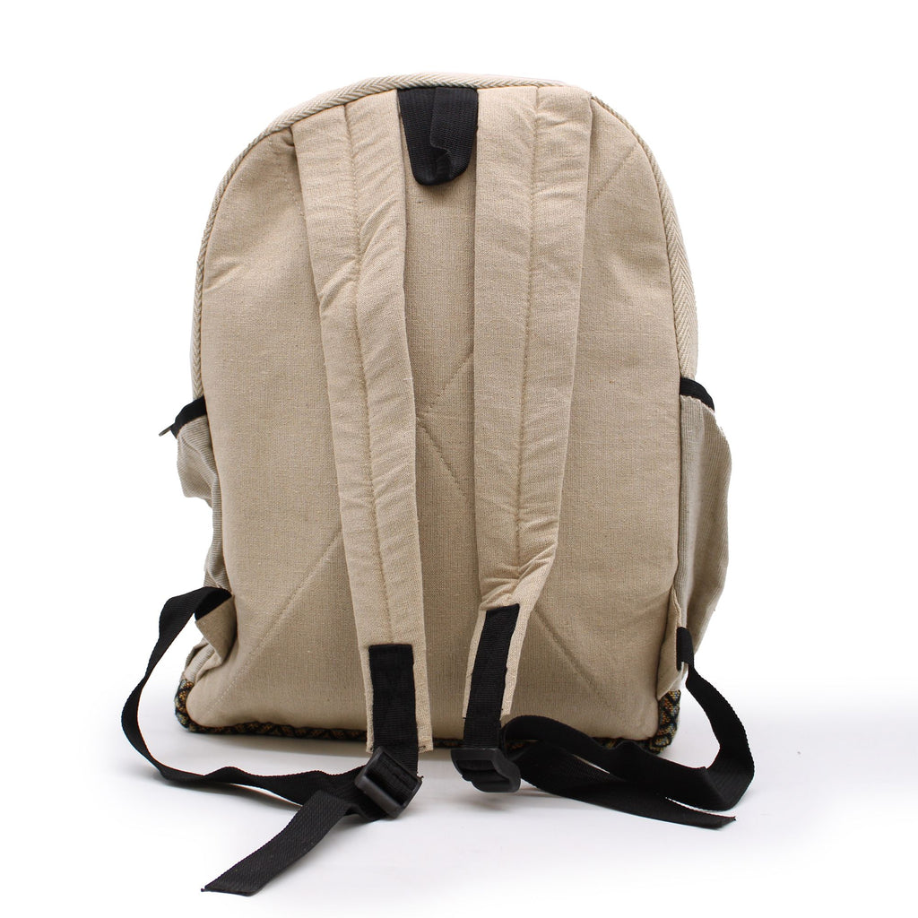 Grand Sac à Dos en Chanvre – Style Zips Droits | Artisanal Népal
