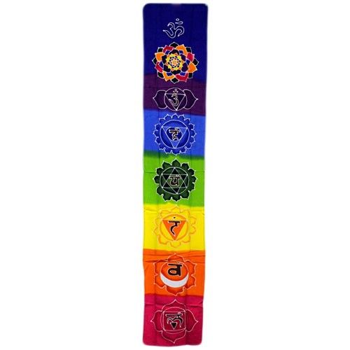 * Bannière murale des chakras arc-en-ciel, 183 × 35 cm