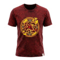 * T-Shirt en Coton Délavé Nomad Sari – Mandala Dragon – Bordeaux – M