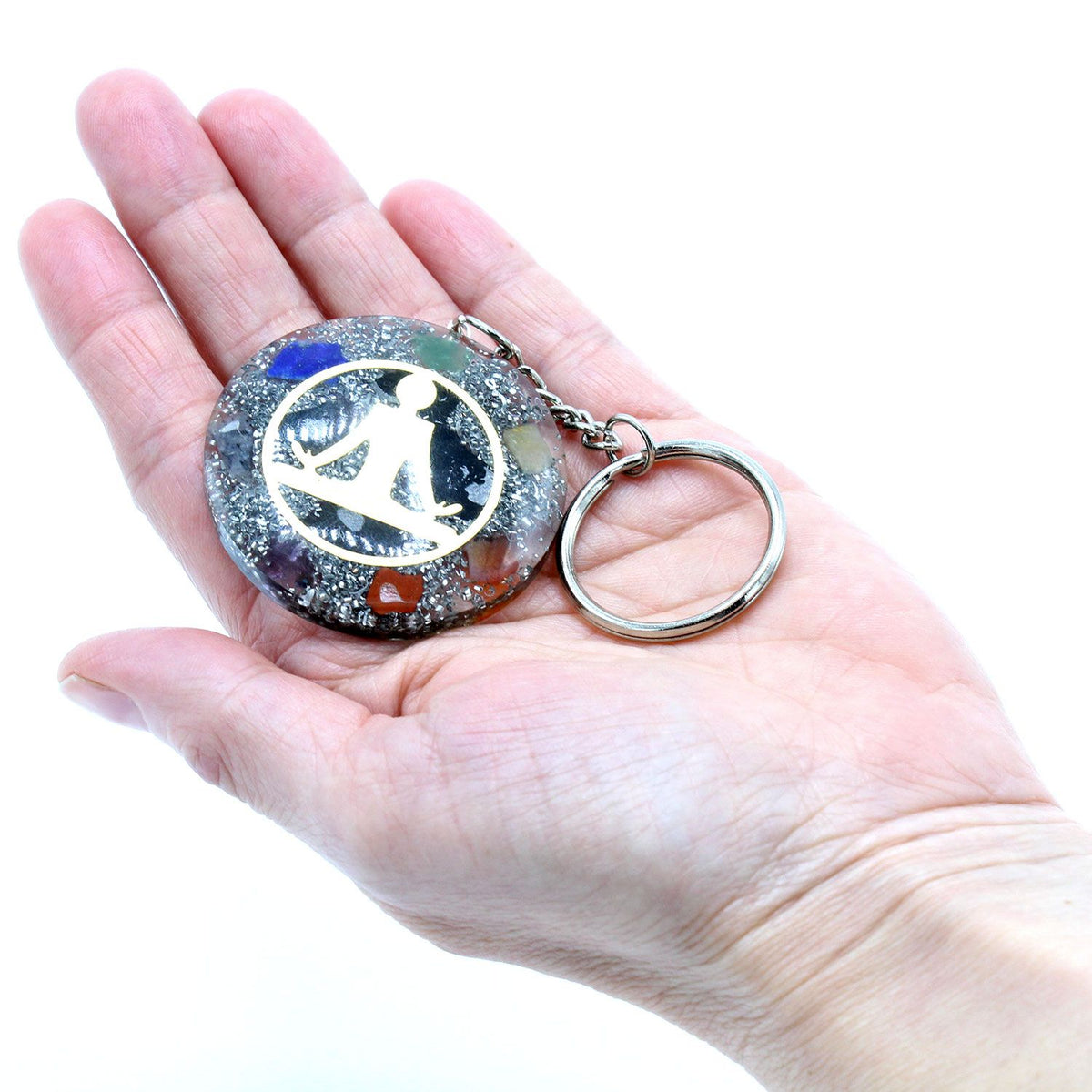 * Porte-clés en orgonite – Bouddha et sept chakras