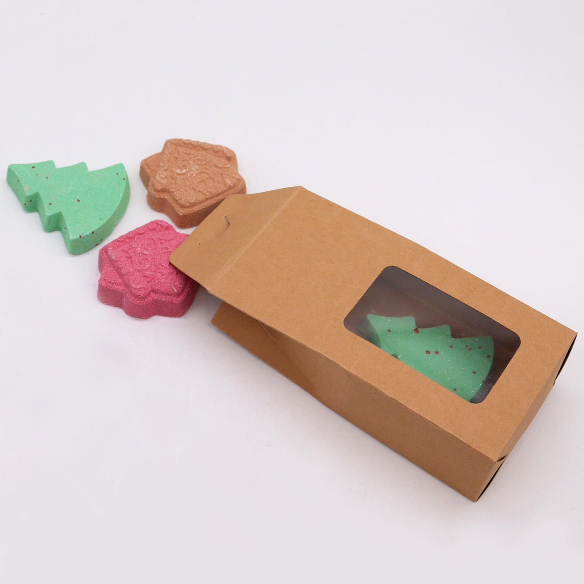 * Coffret cadeau de bombes de bain de Noël Village en Pain d’Épices