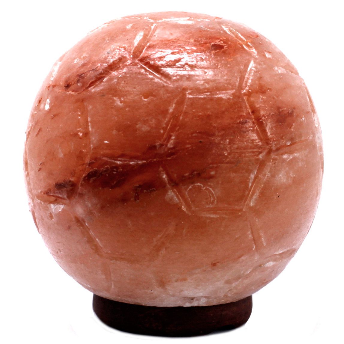 * Lampe en sel de l’Himalaya sculptée en ballon de football