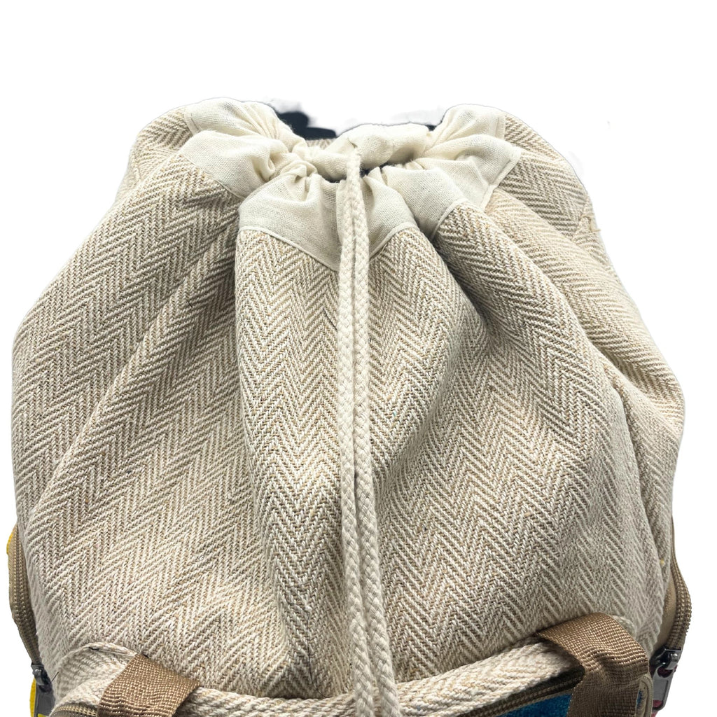 Grand Sac à Dos Carré Tie-Dye en Chanvre – Teinture Artisanale | Fait Main Népal