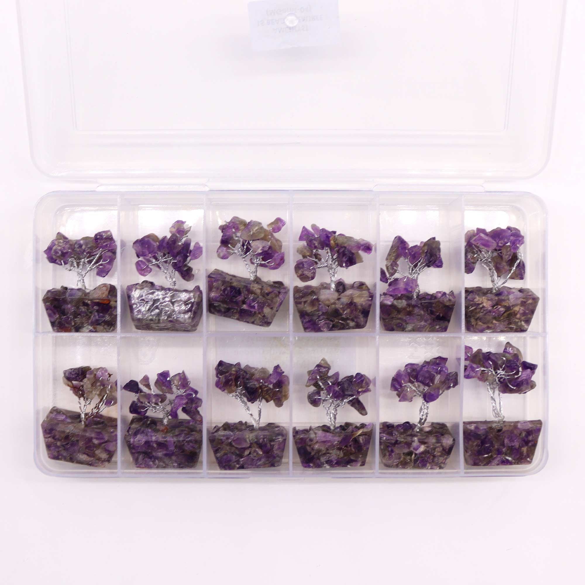 Mini Arbre du Bonheur Améthyste | Base Orgonite | Pierres Naturelles | 15 Pierres