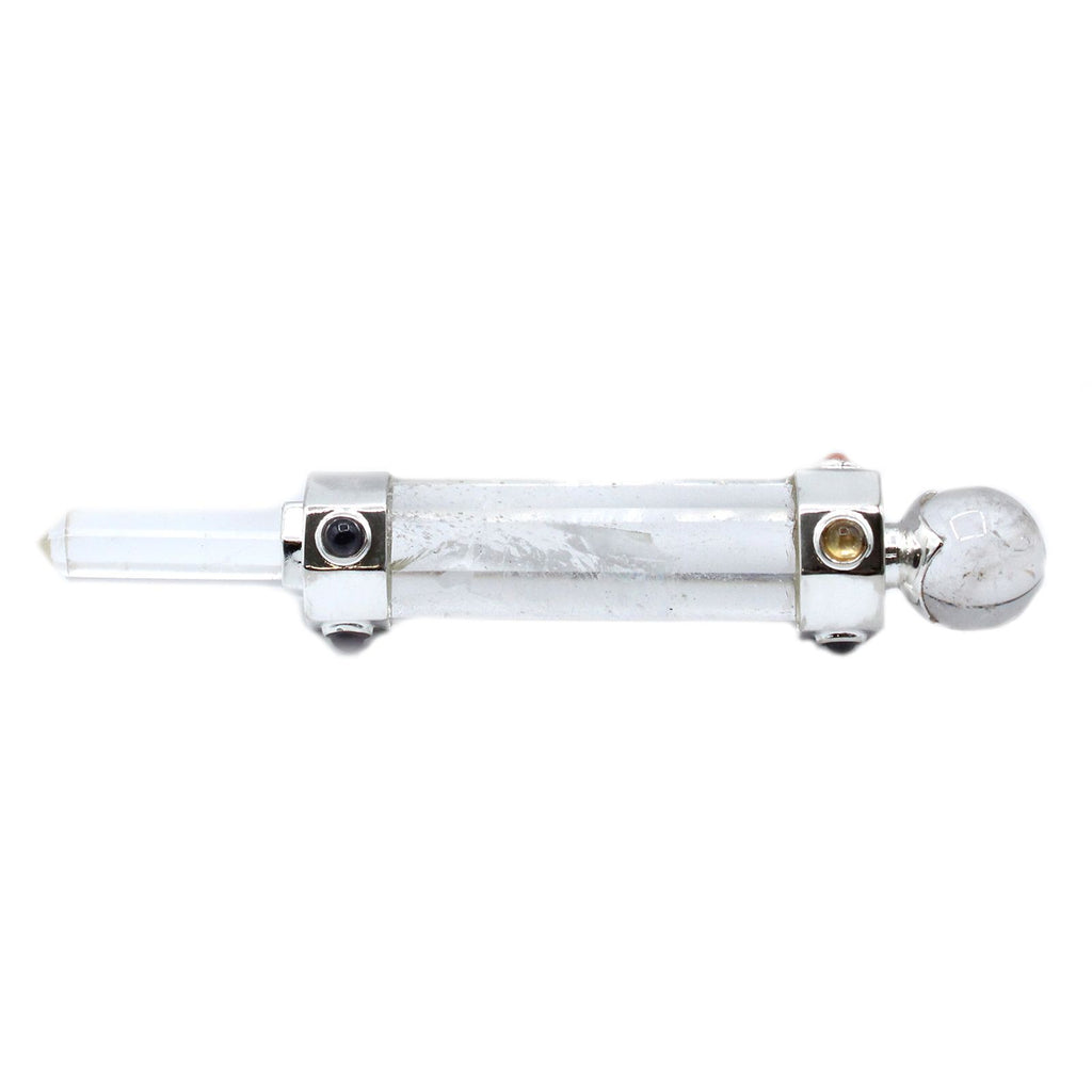 * Baguette de soin hexagonale en cristal de roche – 12 cm