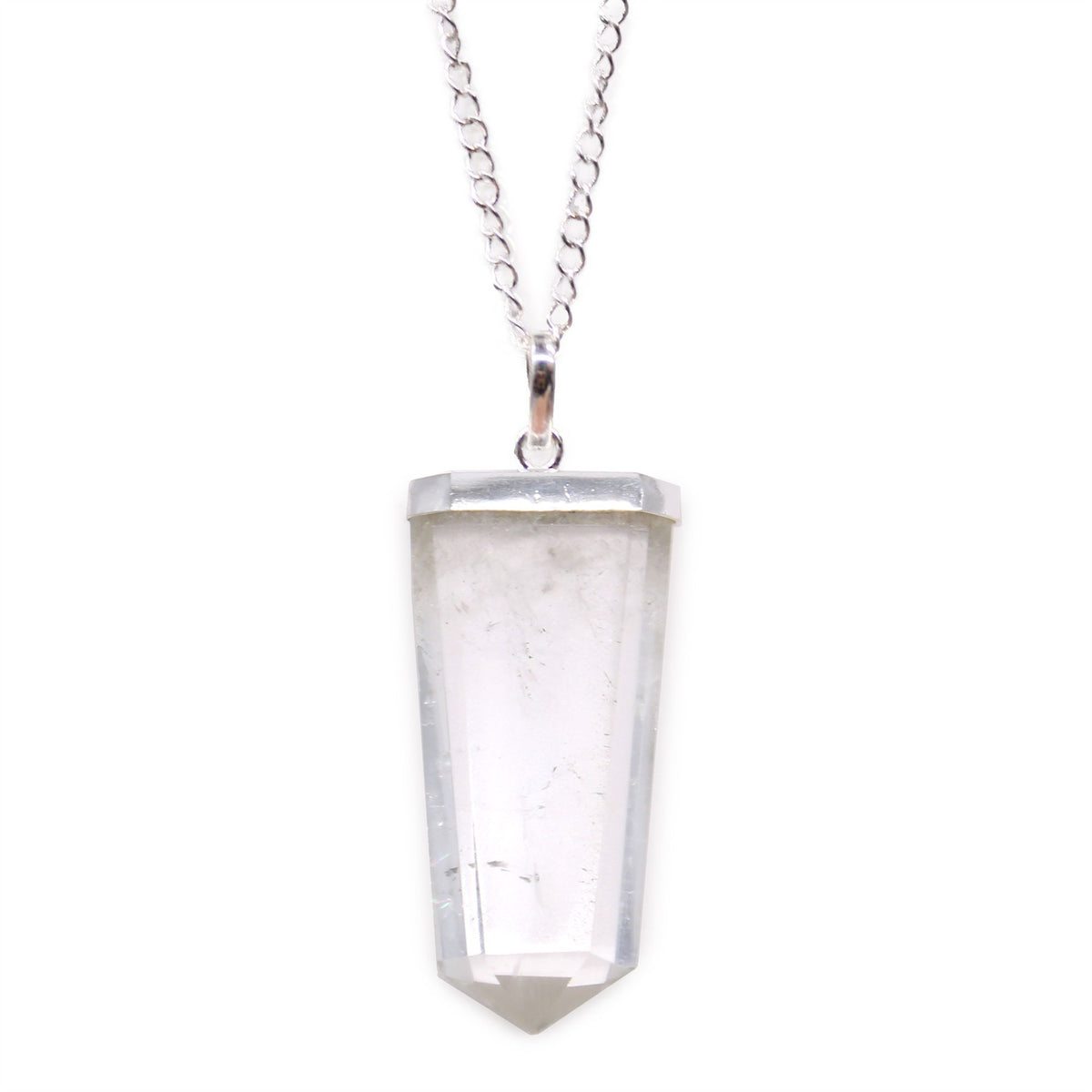 * Pendentif crayon plat en cristal de roche