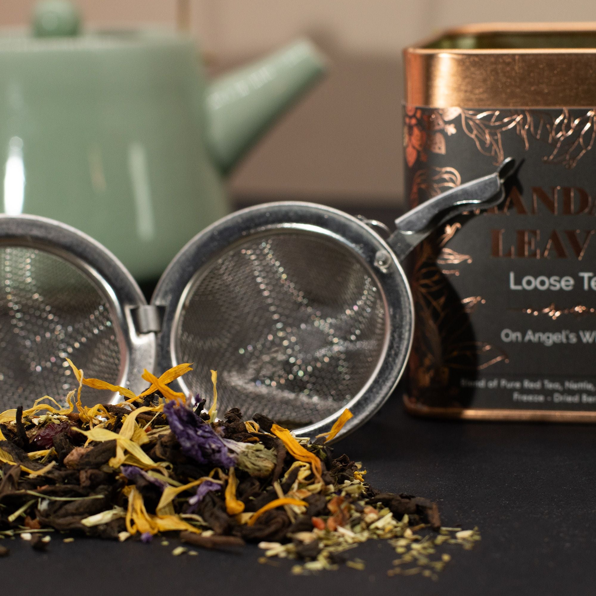 Thé Sur les Ailes des Anges 50g – Infusion Rooibos Maté Fruits Rouges | Boîte Métallique
