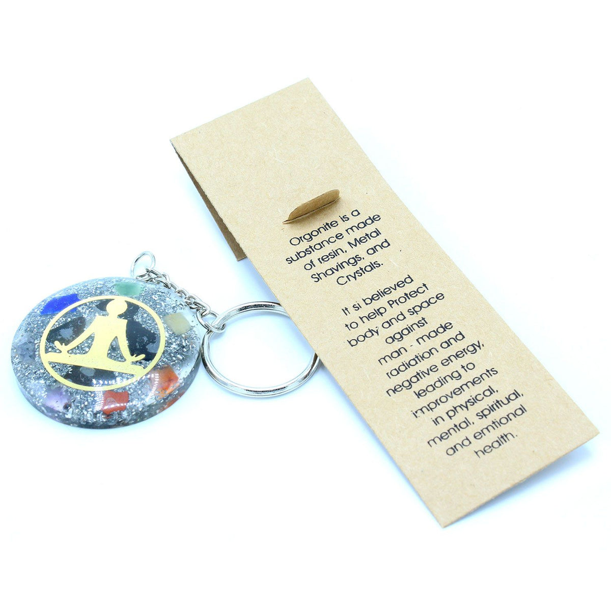 * Porte-clés en orgonite – Bouddha et sept chakras