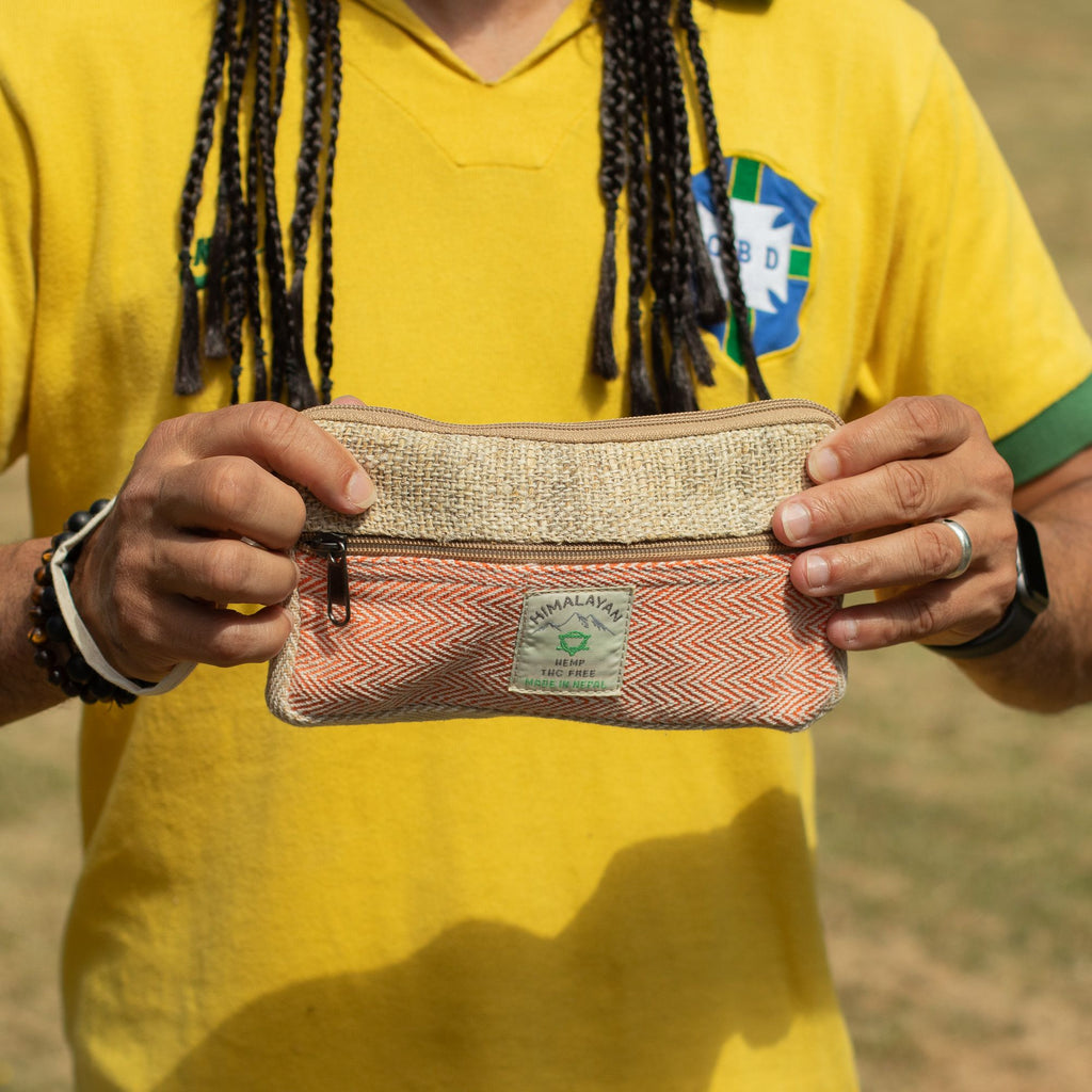 Pochette Zippée Multi-Usage en Chanvre – Coloris Assortis | Artisanale Népal