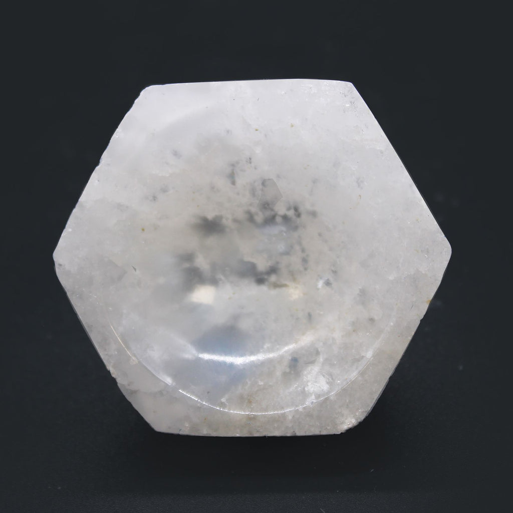 Coupelle hexagonale en sélénite – 6 cm
