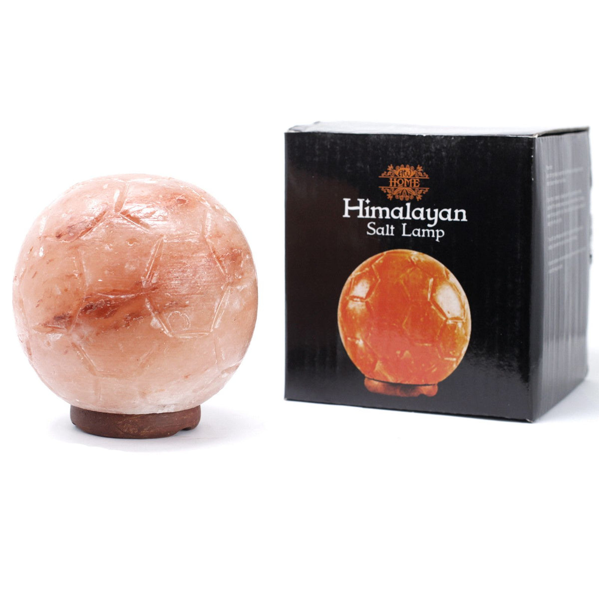 * Lampe en sel de l’Himalaya sculptée en ballon de football