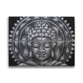 * Tableaux Bouddha gris et mandala avec détails de brocart, 30 × 40 cm × 4