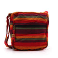 Grand Sac Sling Népalais – Rouges Coucher de Soleil | Sangle Réglable | Artisanal