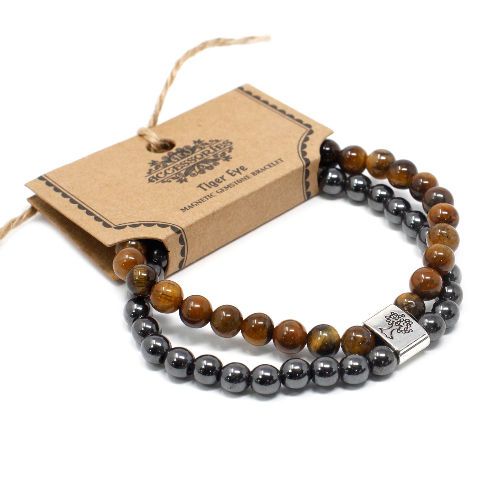 Bracelet Magnétique en Pierres Naturelles – Œil de Tigre