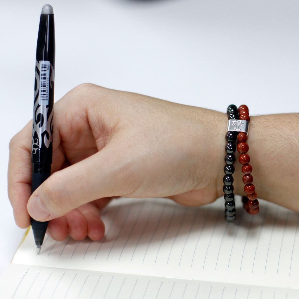 Bracelet Magnétique en Pierres Naturelles – Pierre Rouge (Redstone)