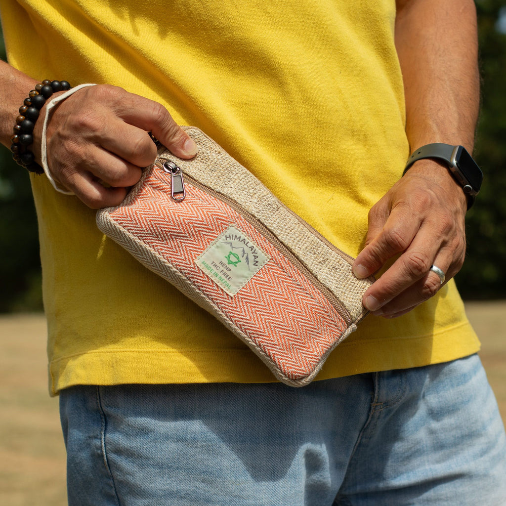 Pochette Zippée Multi-Usage en Chanvre – Coloris Assortis | Artisanale Népal