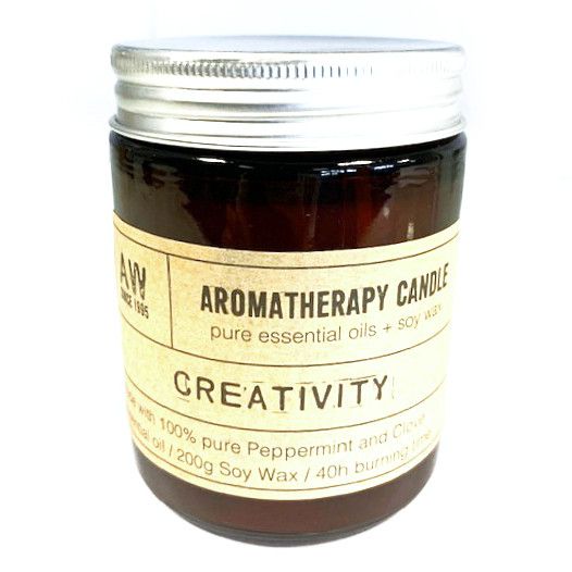 * Bougie Aromathérapie au Soja 200g - Créativité | Menthe Poivrée & Clou de Girofle