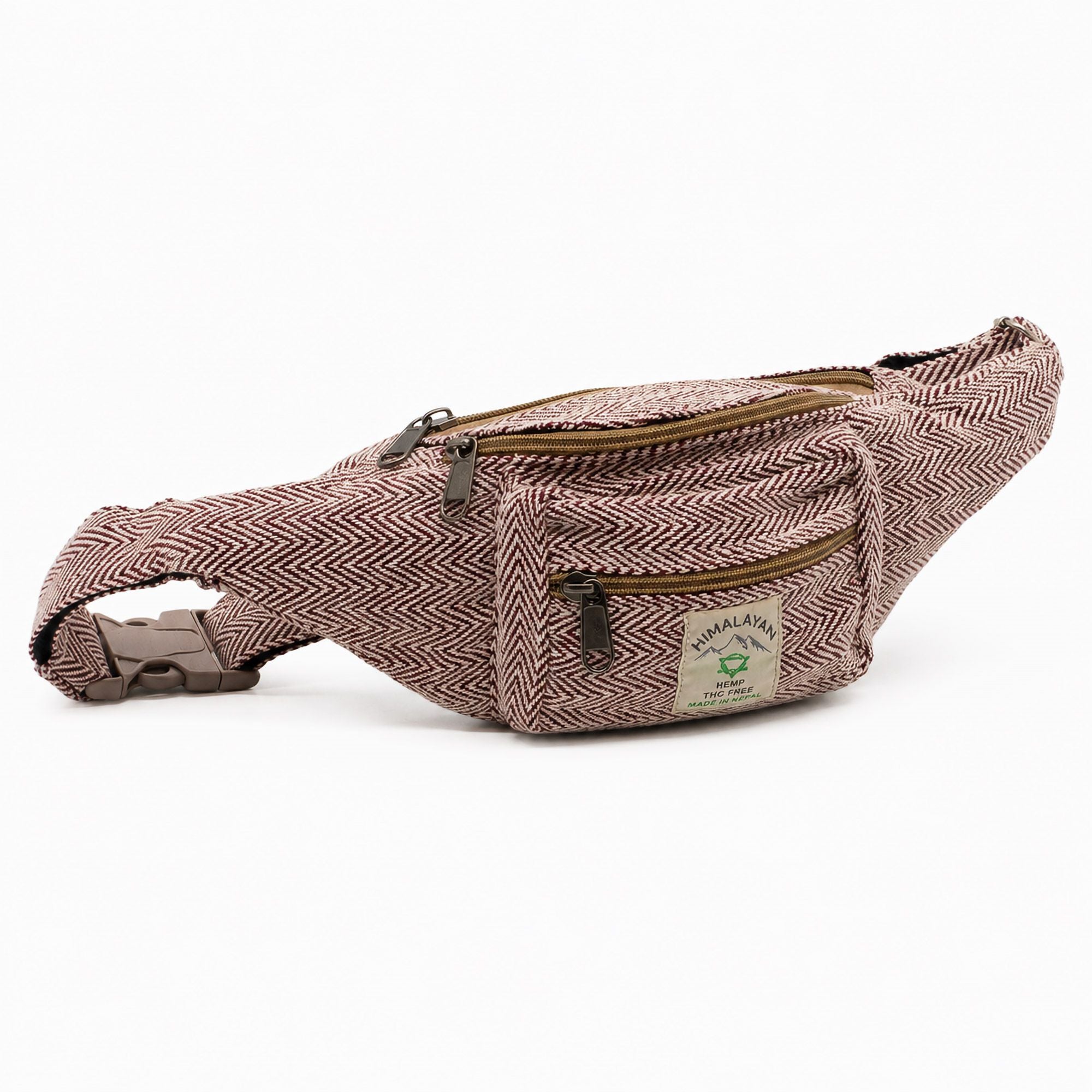 Sac Banane en Coton et Chanvre – Coloris Vin | Style Ceinture Artisanal