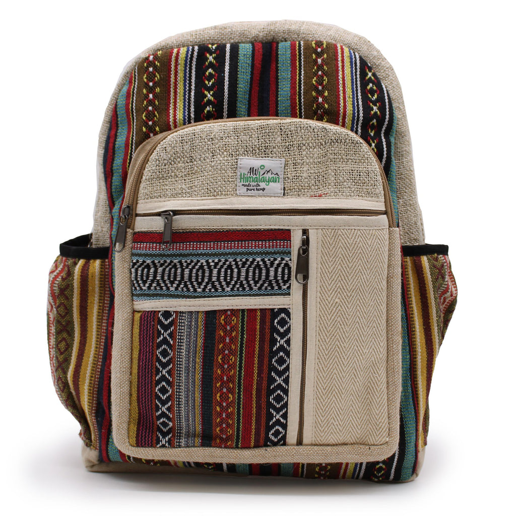 Grand Sac à Dos en Chanvre – Style Zips Droits | Artisanal Népal