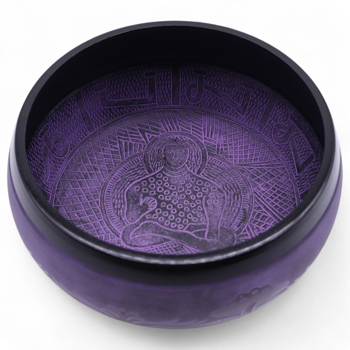 * Bol chantant Champignon à forte sonorité – Brume violette (23 × 10,5 cm, 1,3 kg)