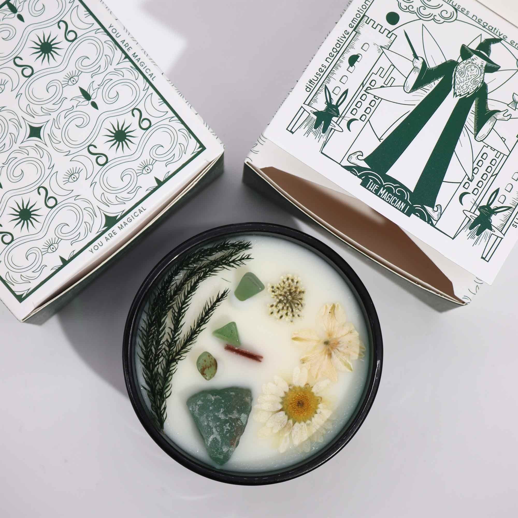 Bougie Magique aux Fleurs & Cristaux Hop Hare – Le Magicien