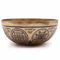 * Bol chantant tibétain gravé 7 chakras et Fleur de Vie, 21 cm