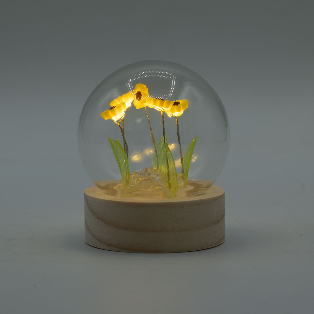 * Cloche lumineuse florale – 5 tournesols LED à piles