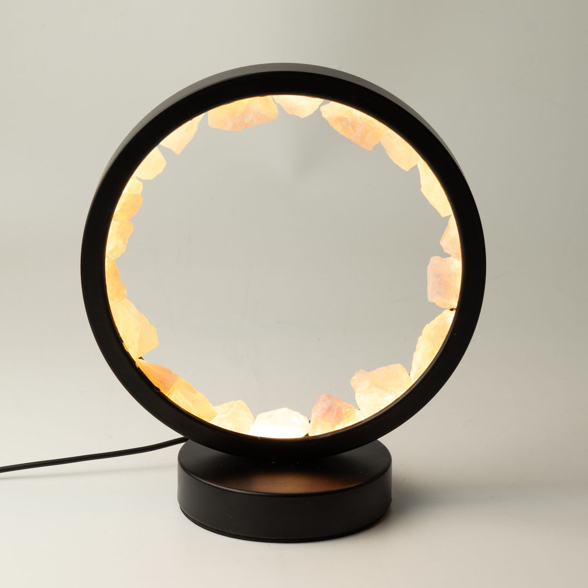 * Lampe halo en quartz rose – Corps Zen
