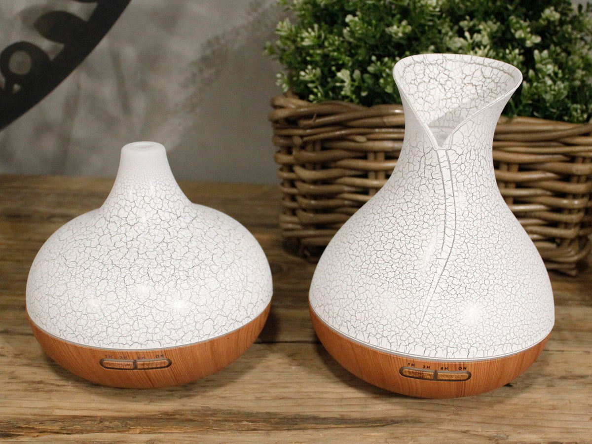 * Diffuseur ultrasonique Santorini – Effet coquillage, USB et éclairage multicolore