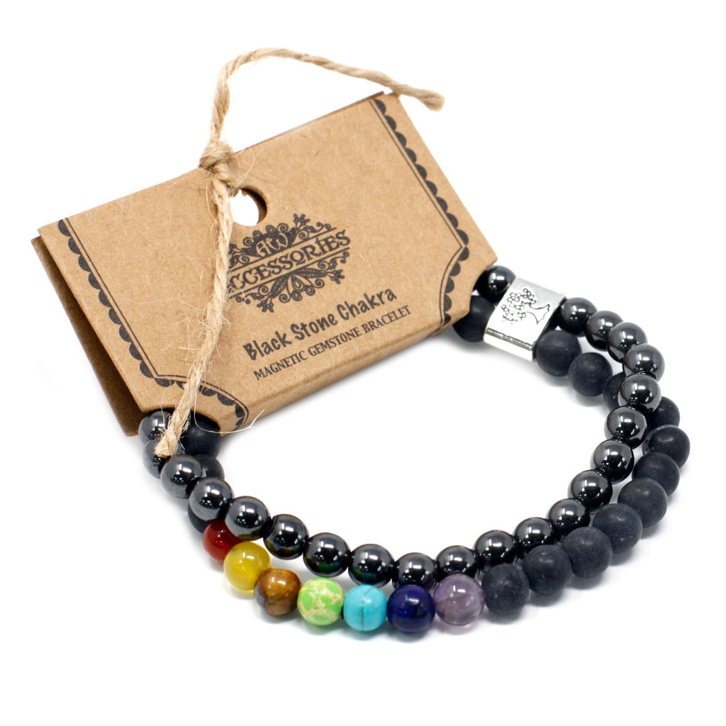 Bracelet Magnétique Chakra – Pierre Noire