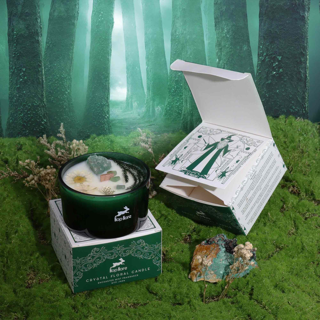 Bougie Magique aux Fleurs & Cristaux Hop Hare – Le Magicien