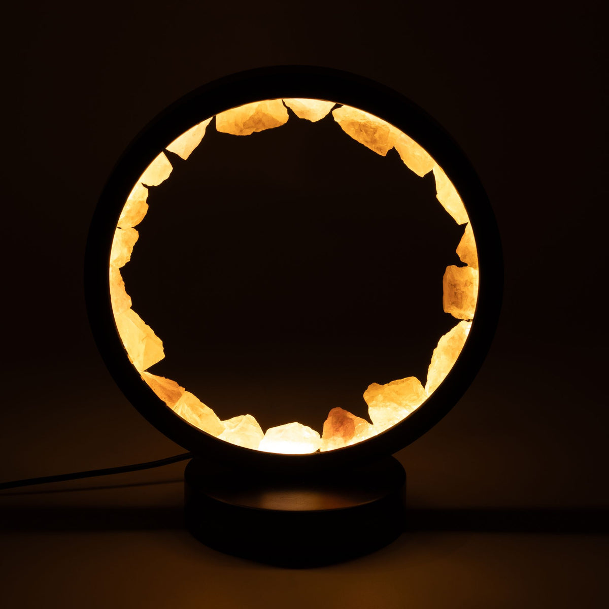 * Lampe halo en quartz rose – Corps Zen