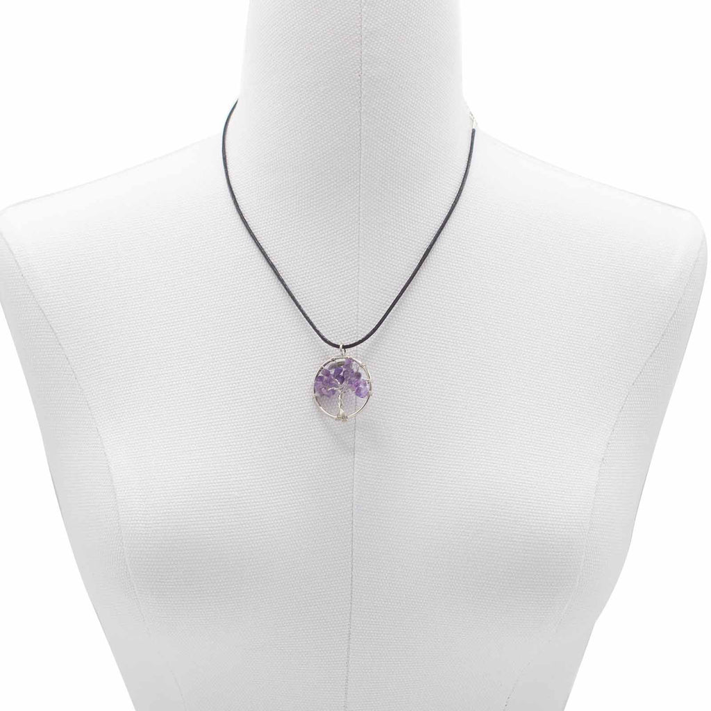 Pendentif arbre de vie en améthyste
