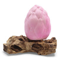 * Lampe DriftGlow en bois flotté, abat-jour fleur de lotus craquelé violet