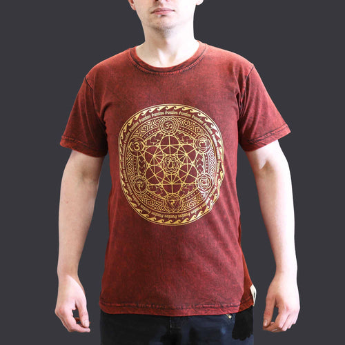 * T-Shirt en Coton Délavé Nomad Sari – Chakra – Bordeaux – S