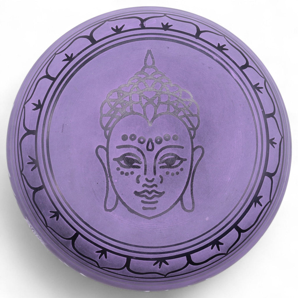 * Bol chantant Champignon à forte sonorité – Brume violette (23 × 10,5 cm, 1,3 kg)