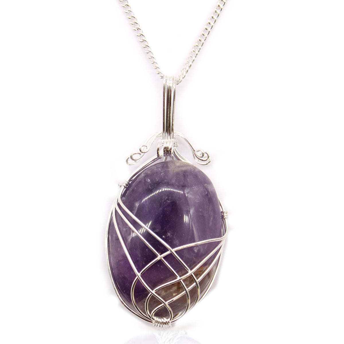Collier en améthyste sertie en spirale