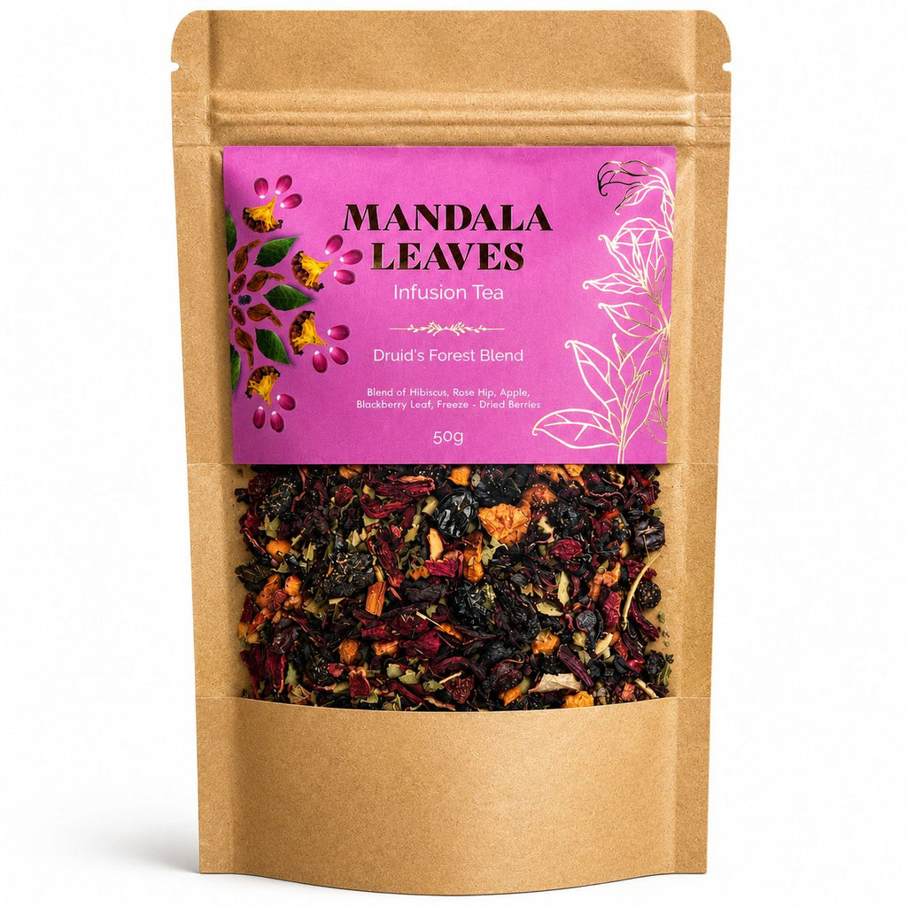 Forêt du Druide 50g – Infusion Fruits des Bois Mûre Cerise Framboise Fraise | Sachet Artisanal