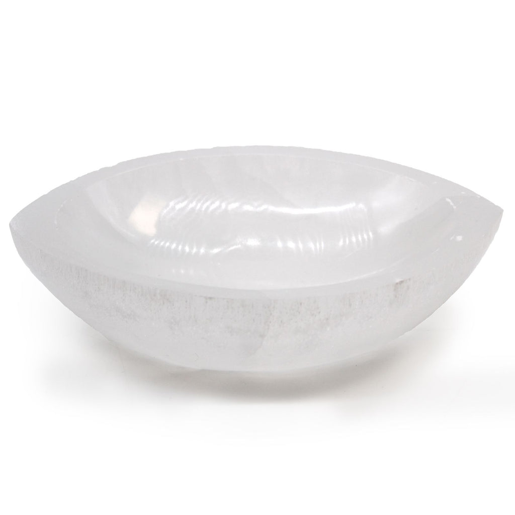 Coupelle en sélénite en forme d’œil – 15 cm