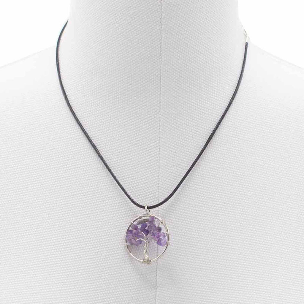 Pendentif arbre de vie en améthyste