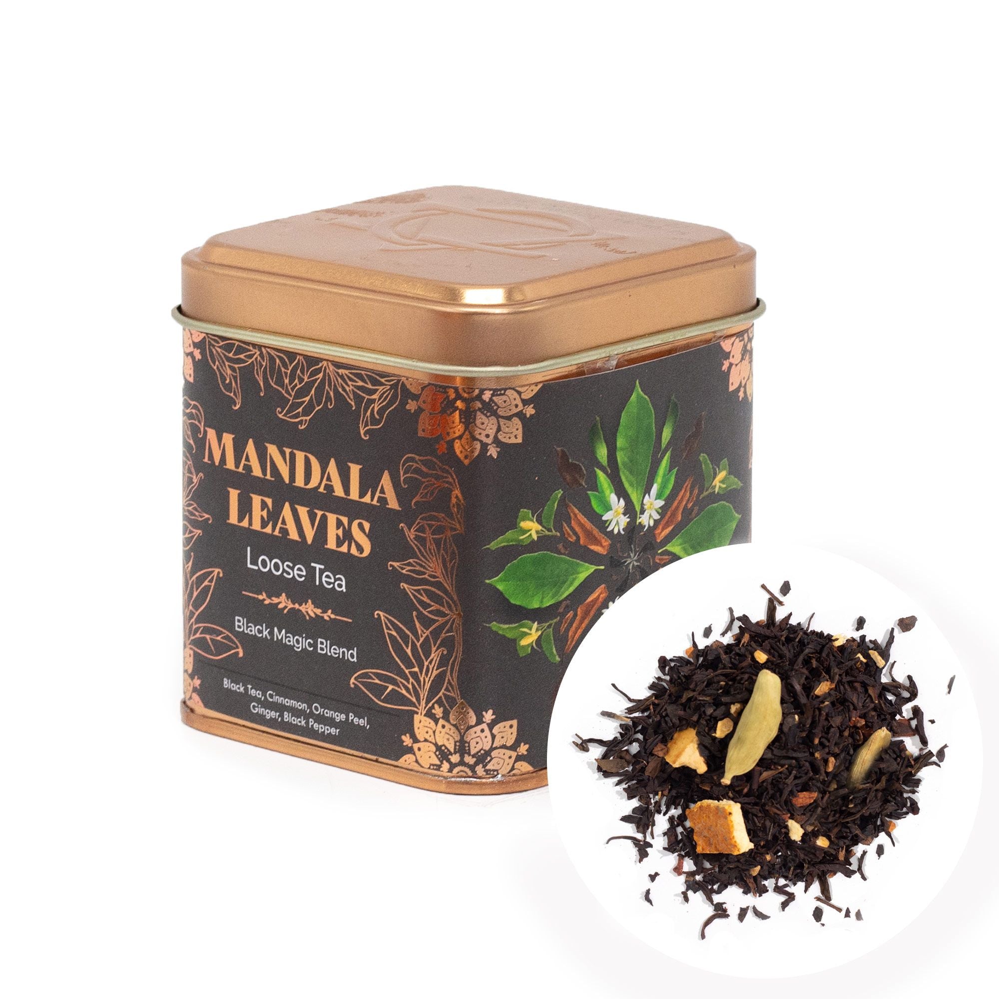 Thé Noir Black Magic Blend 50g – Mélange Épicé Artisanal | Boîte Métallique