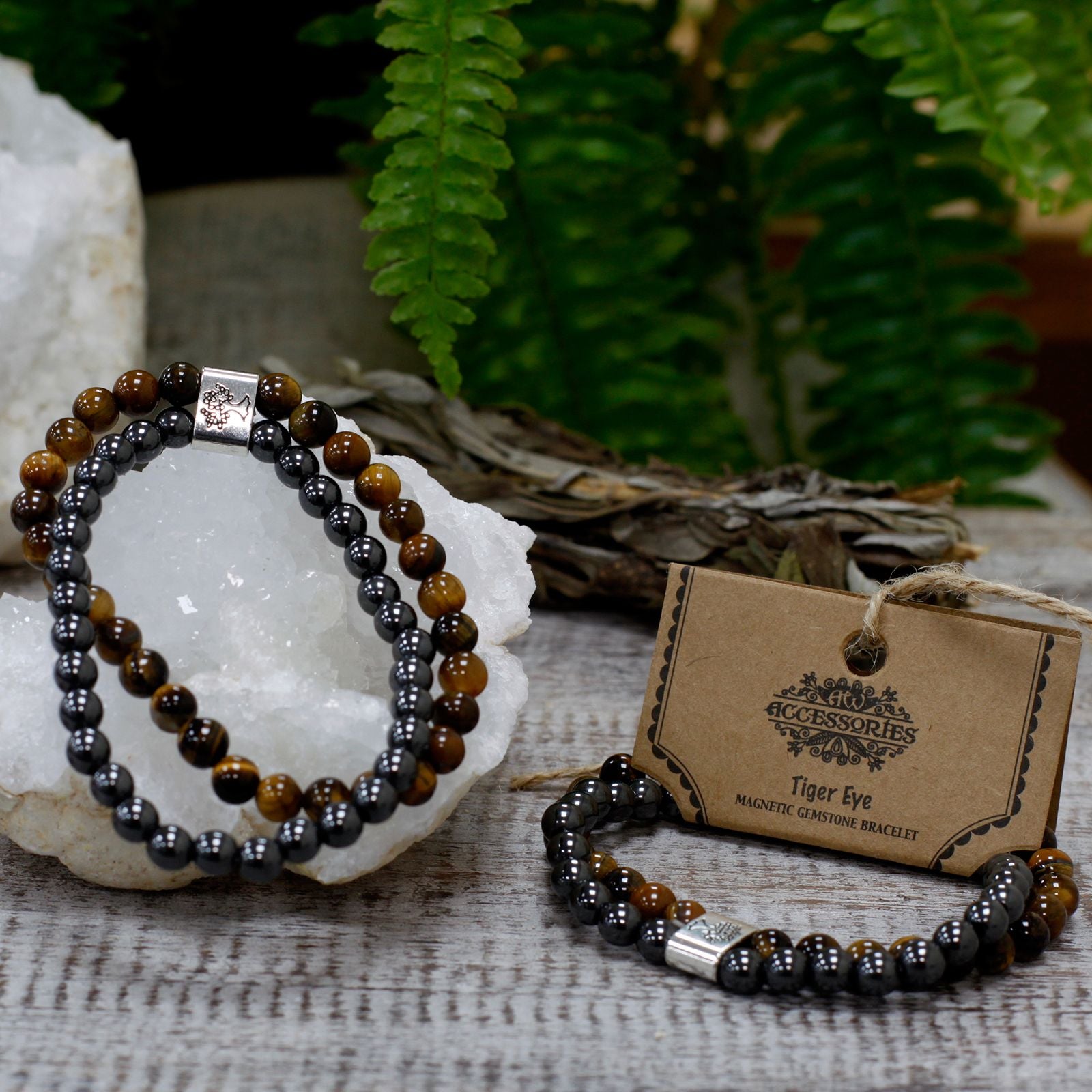 Bracelet Magnétique en Pierres Naturelles – Œil de Tigre