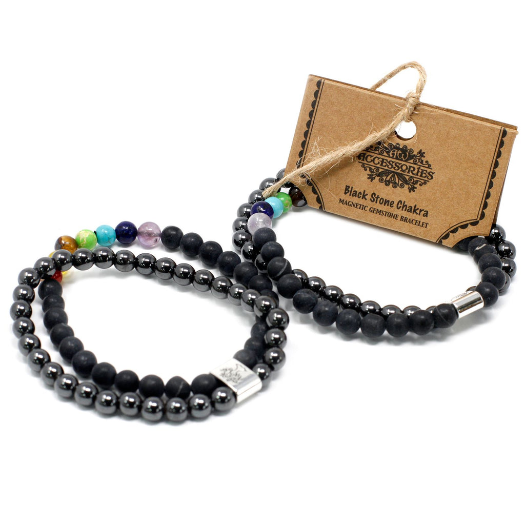 Bracelet Magnétique Chakra – Pierre Noire