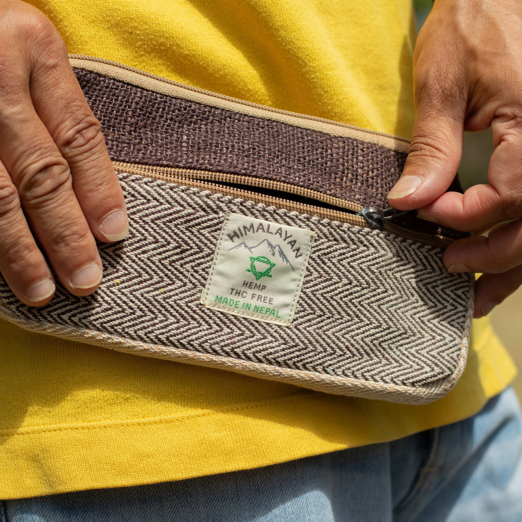 Pochette Zippée Multi-Usage en Chanvre – Coloris Assortis | Artisanale Népal