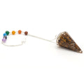 * Pendule chakra en orgonite avec œil de tigre