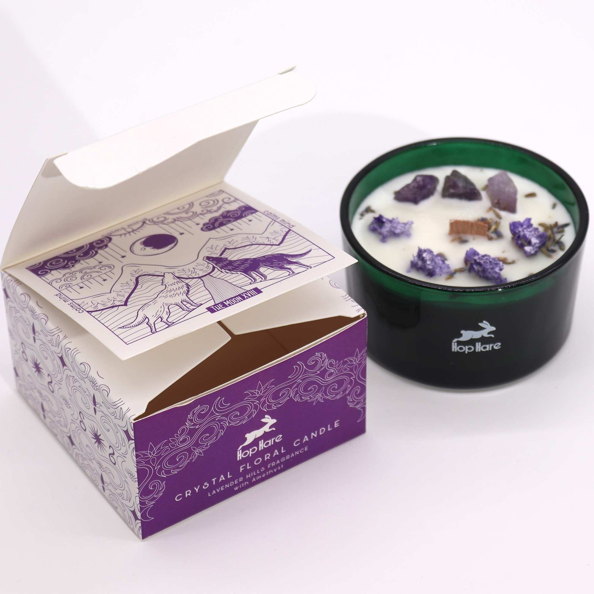 Bougie Magique aux Fleurs & Cristaux Hop Hare – La Lune