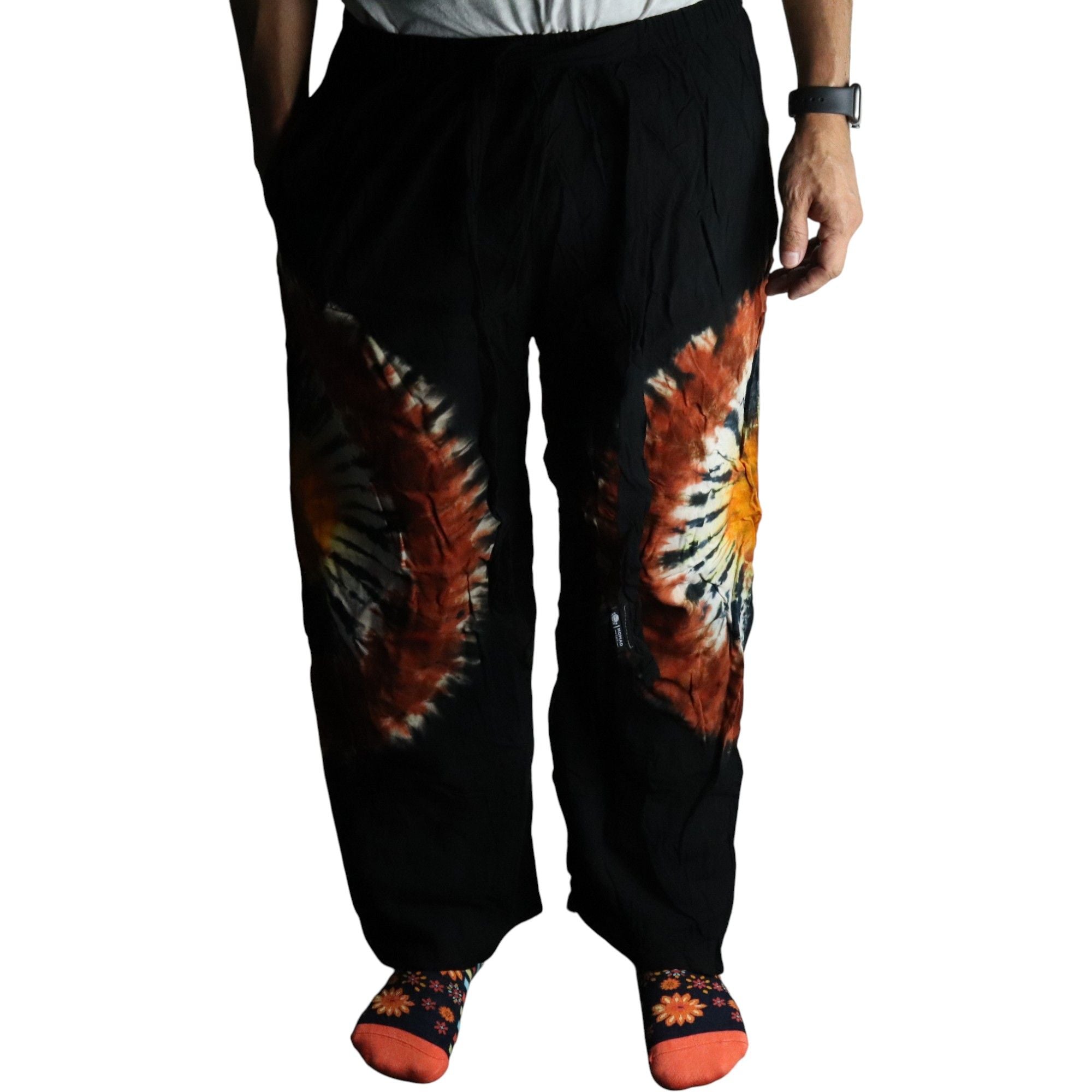 Pantalon de Détente Style Japonais – Noir Chocolat & Orange – L