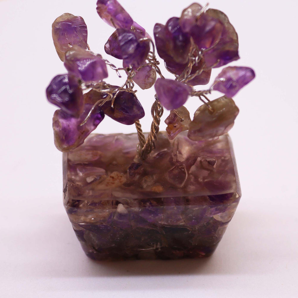 Mini Arbre du Bonheur Améthyste | Base Orgonite | Pierres Naturelles | 15 Pierres