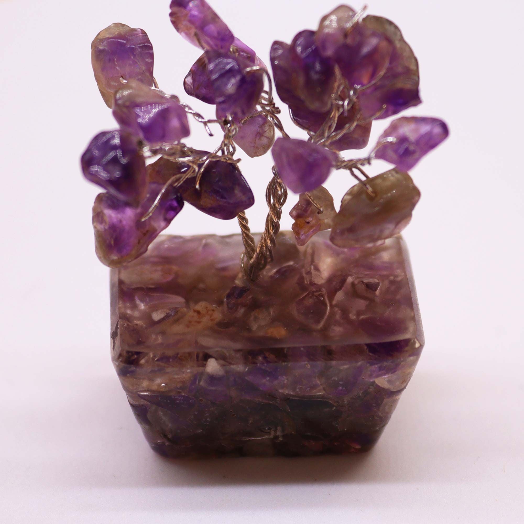Mini Arbre du Bonheur Améthyste | Base Orgonite | Pierres Naturelles | 15 Pierres