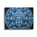 * Tableaux Bouddha bleu et mandala avec détails de brocart, 30 × 40 cm × 4